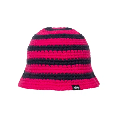 Pre-owned Stussy Swirl Knit Bucket Hat 'hot Pink' | Multi-color | Men's Size Onesize In Multicolor