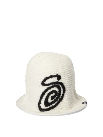 Stussy Swirly S Hats White