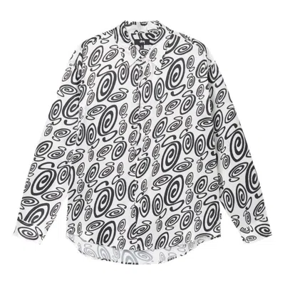 Stussy Swirly S Silk Shirt 'white'