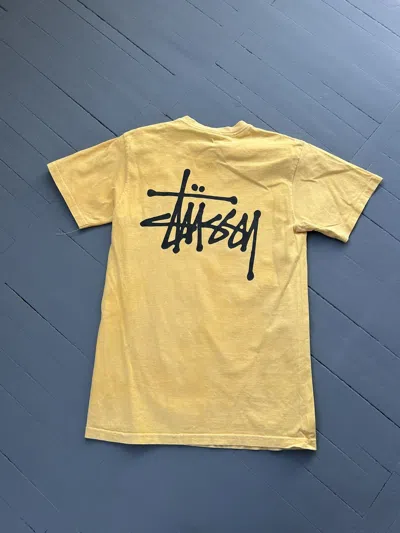 Pre-owned Stussy T-shirt Vintage In Yellow