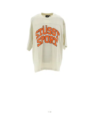 Stussy Mesh Football Jersey Short Sleeves In Natural