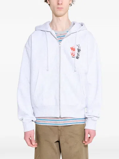Stussy Tall Dice Full-zip Hoodie In Gray