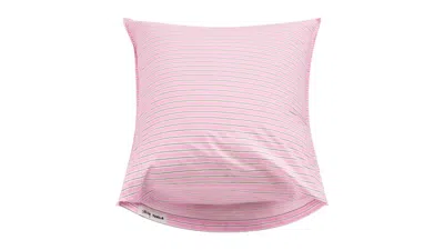 Pre-owned Stussy Tekla Percale Pillow Sham In Pink Stripes