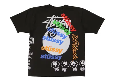 Pre-owned Stussy Test Strike Pigment Dyed Tee Shirt In Black
