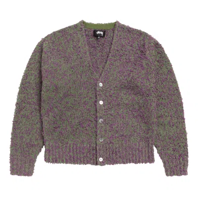 Pre-owned Stussy Textured Cardigan 'purple/green' | Men's Size Xxl