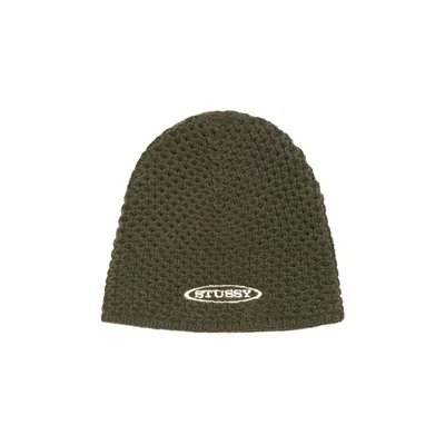 Pre-owned Stussy Textured Knit Skullcap 'olive' | Green | Men's Size Onesize