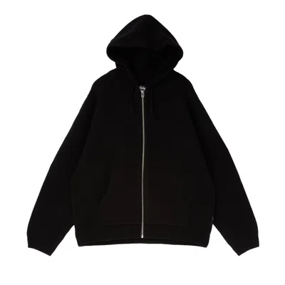 Pre-owned Stussy Textured Zip Hooded Sweater 'black' | Men's Size L