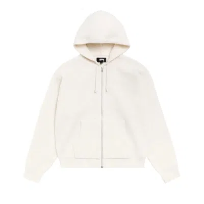 Pre-owned Stussy Textured Zip Hooded Sweater 'bone' | White | Men's Size M