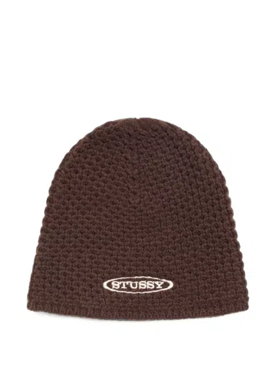 Stussy Textured-knit Beanie Hat In Brown