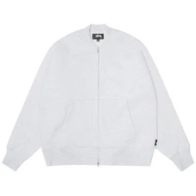 Pre-owned Stussy Thermal Lined Fleece Zip 'ash Heather' | Grey | Men's Size Xl In Gray