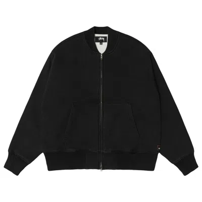 Pre-owned Stussy Thermal Lined Fleece Zip 'black' | Men's Size Xl