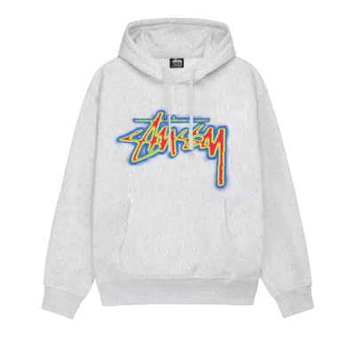 Pre-owned Stussy Thermal Stock Hoodie 'ash Heather' In Grey