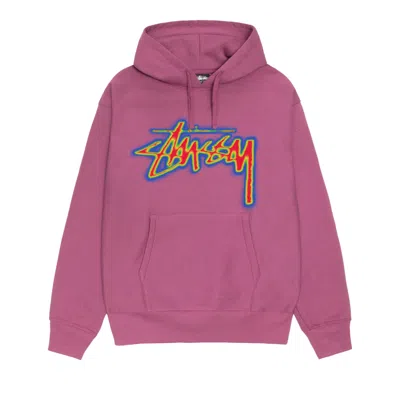 Pre-owned Stussy Thermal Stock Hoodie 'berry' In Pink