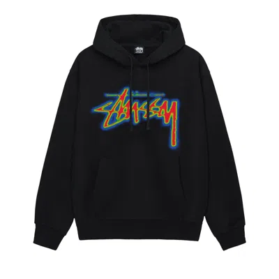 Pre-owned Stussy Thermal Stock Hoodie 'black'