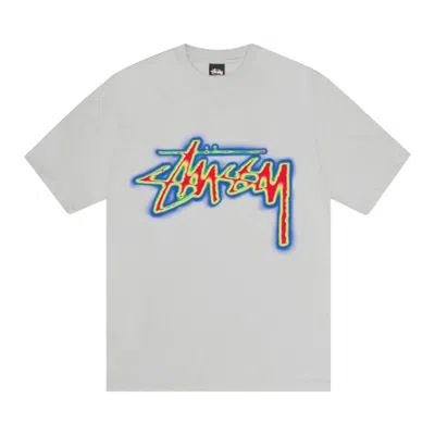 Pre-owned Stussy Thermal Stock Tee 'fog' In Grey