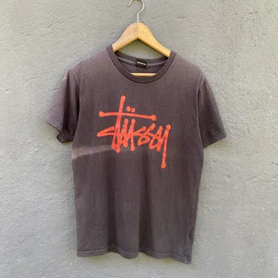 Pre-owned Stussy Thrashed Faded  Tee In Black
