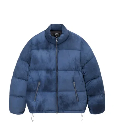 Stussy Tie-dye Down Puffer Jacket In Blue
