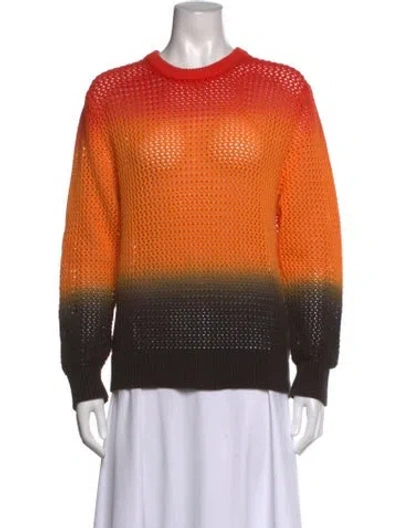 Pre-owned Stussy Tie-dye Print Crew Neck Sweater In Orange