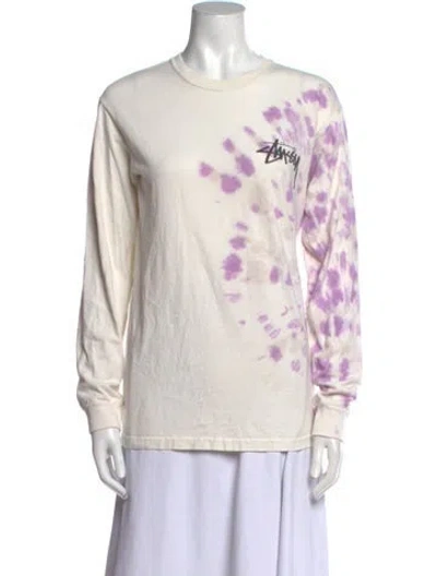 Pre-owned Stussy Tie-dye Print Crew Neck Sweatshirt In Neutral