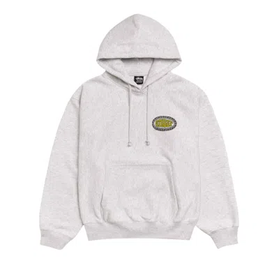 Pre-owned Stussy Tile Oval Hoodie 'ash Heather' | Grey | Men's Size Xl In Gray