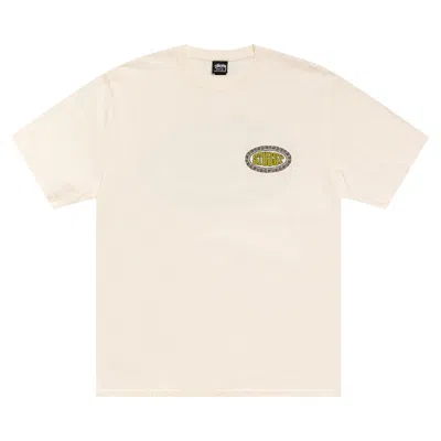 Pre-owned Stussy Tile Oval Tee Pigment Dyed 'natural' | Cream | Men's Size S In White