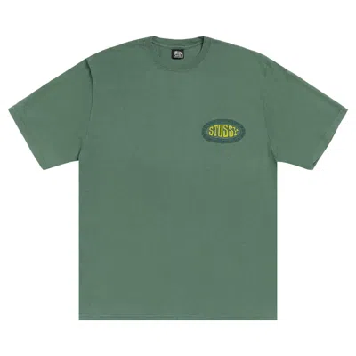 Pre-owned Stussy Tile Oval Tee Pigment Dyed 'pine' | Green | Men's Size Xl