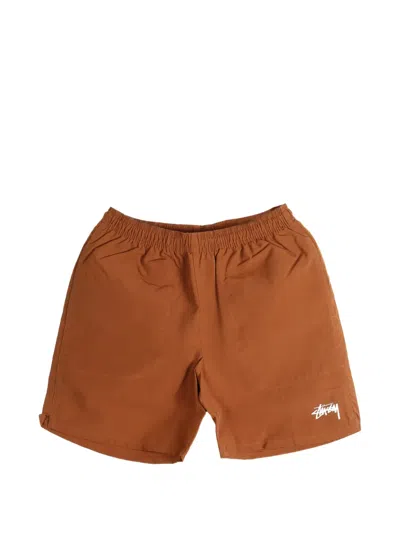 Stussy Water Shorts Mit Logo-print In Brown