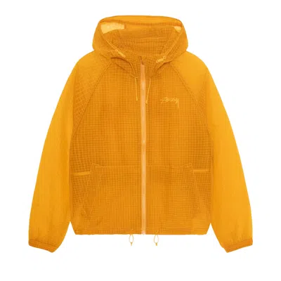 Pre-owned Stussy Transparent Ripstop Beach Shell 'golden Yellow' In Orange