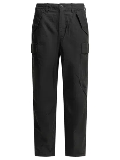 Stussy Black Cotton Trousers In Blue