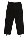 Stussy Black Cotton Ripstop Trousers In Black
