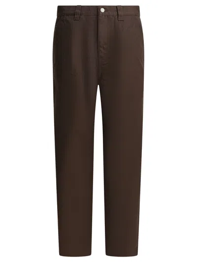 Stussy Cotton Trousers In Brown