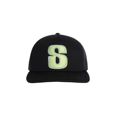 Pre-owned Stussy Trucker Big S Snapback 'black' | Men's Size Onesize