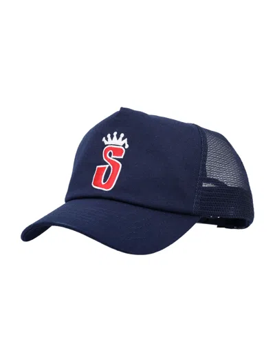 Stussy Trucker S Crown Cap In Blue