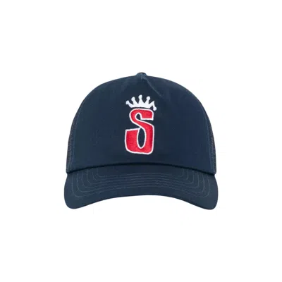 Pre-owned Stussy Trucker S Crown Snapback 'navy' | Blue | Men's Size Onesize