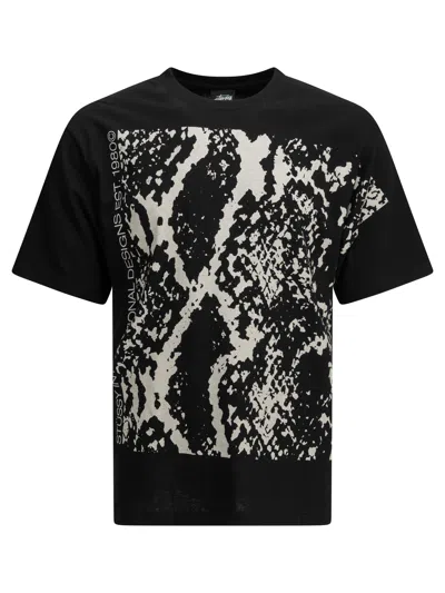 Stussy Snakeskin T-shirt In Black