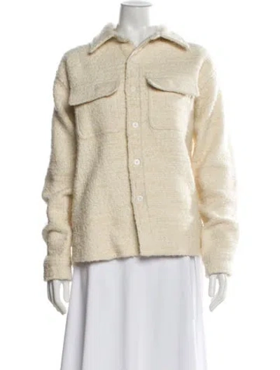 Pre-owned Stussy Tweed Faux Fur Jacket In Neutral