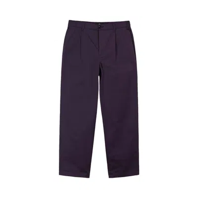 Pre-owned Stussy Twill Volume Pleated Trouser 'grape' In Purple