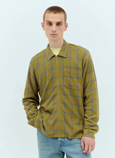 Stussy Twisted Yarn Plaid Shirt In Green