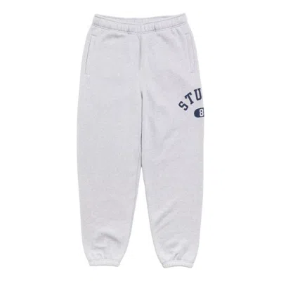 Stussy Varsity Fleece Pants 'grey Heather' In White