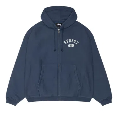 Pre-owned Stussy Varsity Zip Hoodie 'navy' | Blue | Men's Size L