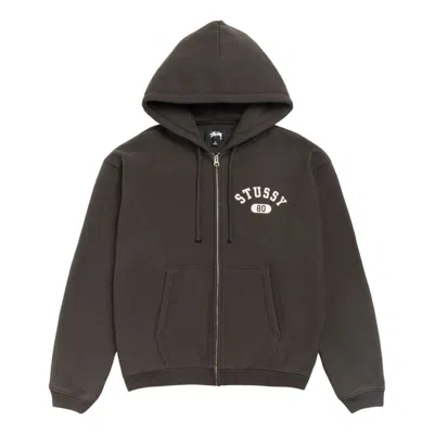 Stussy Varsity Zip Hoodie In Brown