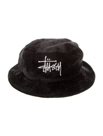 Pre-owned Stussy Velour Bucket Hat In Black