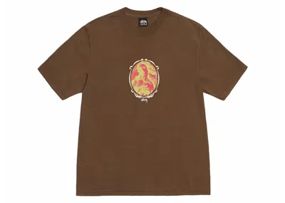 Pre-owned Stussy Venus Oval Pigment Dyed Tee Shirt In Brown