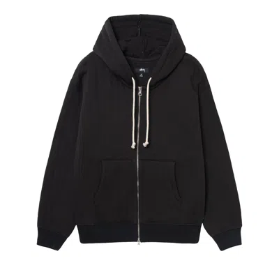 Pre-owned Stussy Vertical Quilted Zip Hoodie 'black'