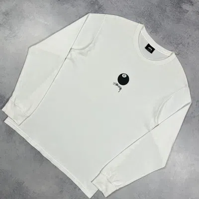 Pre-owned Stussy Vintage  8 Ball Long Sleeve T Shirt 00's In White