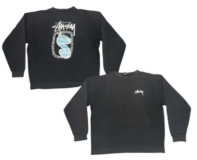 Pre-owned Stussy Vintage  Crewneck Backhit In Black