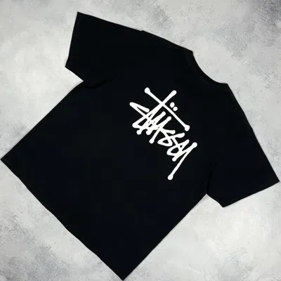 Pre-owned Stussy Vintage  Graffiti Y2k Big Logo T Shirt 00's In Black