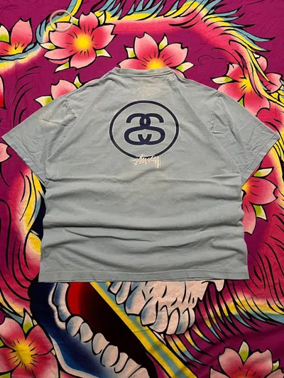 Pre-owned Stussy Vintage  Outdoor Back Logo Tshirt In Blue