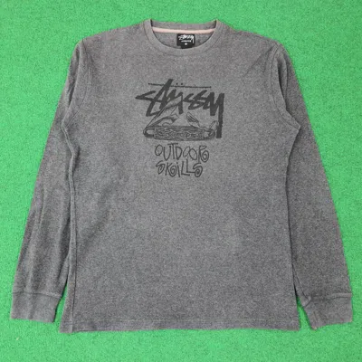 Pre-owned Stussy Vintage  Outdoor Skills Streetwear Sweatshirt C240n15 In Gray