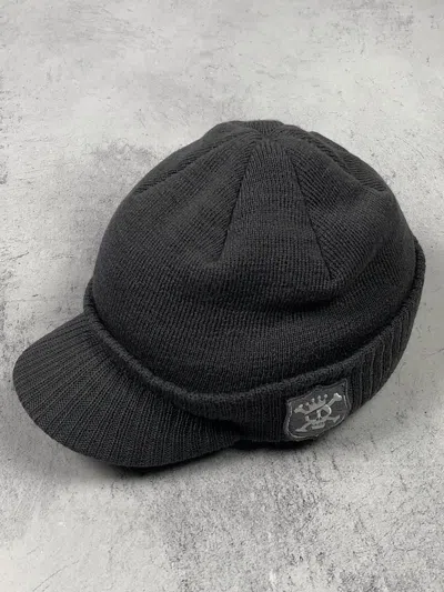 Pre-owned Stussy Vintage  Skulls Patch Radar Visor Hat Cap Skullcap In Gray
